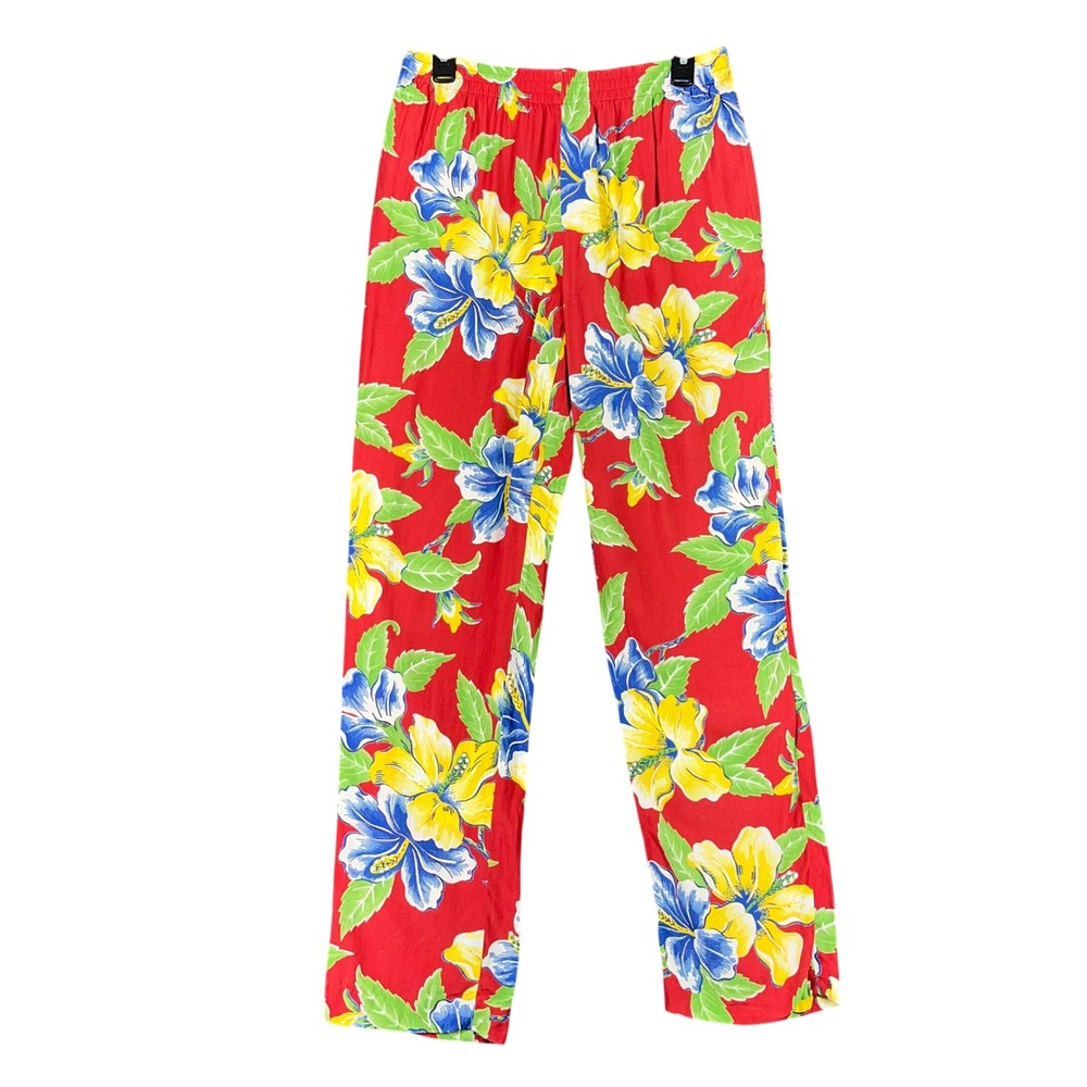 Polo Ralph Lauren Tropical Hibiscus Floral Resort Viscose Wide Leg Pant Womens 6